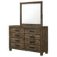 Frio 2pc Wide Dresser and Mirror Set | 8 Drawers | Golden Brown Wood BM339990