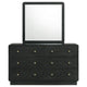 Cavy Wide Dresser with Matching Mirror | 6 Drawers | Black Wood | Gold BM339991
