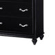 Dini Wide Dresser with Mirror | 7 Glitter Accent Drawers | Black Wood BM339992
