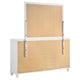 Dini Wide Dresser with Mirror | 7 Glitter Accent Drawers | White Wood