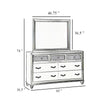 Dini Wide Dresser with Mirror | 7 Glitter Accent Drawers | White Wood