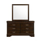 Nim Wide Dresser and Mirror with Molded Trim | 6 Drawers | Dark Brown BM339994