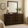 Nim Wide Dresser and Mirror with Molded Trim | 6 Drawers | Dark Brown BM339994