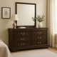 Nim Wide Dresser and Mirror with Molded Trim | 6 Drawers | Dark Brown BM339994