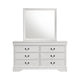 Nim Wide Dresser and Mirror with Molded Trim | 6 Drawers | White Wood BM339995
