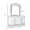 Nim Wide Dresser and Mirror with Molded Trim | 6 Drawers | White Wood BM339995