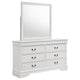 Nim Wide Dresser and Mirror with Molded Trim | 6 Drawers | White Wood