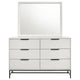 Noro 2 Piece Modern Wide Dresser and Mirror Set | 6 Drawers | White BM339997