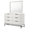 Noro 2 Piece Modern Wide Dresser and Mirror Set | 6 Drawers | White BM339997