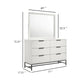 Noro 2 Piece Modern Wide Dresser and Mirror Set | 6 Drawers | White BM339997