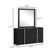 Dex Wide 6 Drawer Dresser and Mirror | Contemporary Gold Metal | Black BM339998