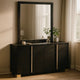 Dex Wide 6 Drawer Dresser and Mirror | Contemporary Gold Metal | Black
