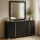 Dex Wide 6 Drawer Dresser and Mirror | Contemporary Gold Metal | Black