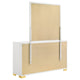 Dex Wide 6 Drawer Dresser with Mirror | Contemporary Gold | White BM339999