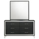 Jenny Wide Dresser with Mirror | Retro Modern Chrome Legs | Black BM340000