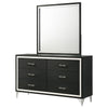 Jenny Wide Dresser with Mirror | Retro Modern Chrome Legs | Black BM340000
