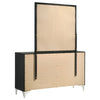 Jenny Wide Dresser with Mirror | Retro Modern Chrome Legs | Black BM340000