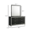 Jenny Wide Dresser with Mirror | Retro Modern Chrome Legs | Black BM340000