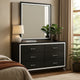 Jenny Wide Dresser with Mirror | Retro Modern Chrome Legs | Black
