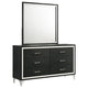 Jenny Wide Dresser with Mirror | Retro Modern Chrome Legs | Black