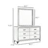 Jenny Wide Dresser with Mirror | Retro Modern Gold Legs | White BM340001