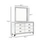 Jenny Wide Dresser with Mirror | Retro Modern Gold Legs | White BM340001