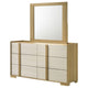 Hyle Wide Dresser with Mirror and 6 Drawers | Retro Brown and White BM340002