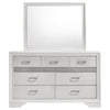 Vino Wide Dresser with Mirror | 7 Drawer Modern White | Chrome Accent BM340003