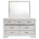 Vino Wide Dresser with Mirror | 7 Drawer Modern White | Chrome Accent BM340003