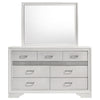 Vino Wide Dresser with Mirror | 7 Drawer Modern White | Chrome Accent