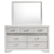 Vino Wide Dresser with Mirror | 7 Drawer Modern White | Chrome Accent
