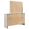Vino Wide Dresser with Mirror | 7 Drawer Modern White | Chrome Accent