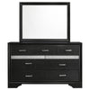 Vino Wide Dresser with Mirror | 7 Drawer Modern Black | Chrome Accent BM340004