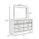Vino Wide Dresser with Mirror | 7 Drawer Modern Black | Chrome Accent BM340004