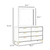 Dle Wide Dresser with Mirror | Gold Bracket Legs | Modern Black Finish BM340008