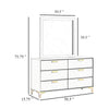 Dle Wide Dresser with Mirror | Gold Bracket Legs | Modern Black Finish