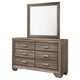 Bello Wide Dresser and Matching Mirror | 6 Drawers | Washed Taupe Wood BM340011