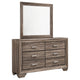 Bello Wide Dresser and Matching Mirror | 6 Drawers | Washed Taupe Wood