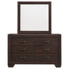Bello Wide Dresser with Matching Mirror | 6 Drawers | Dark Cocoa Brown BM340012