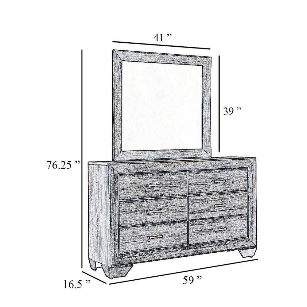 Bello Wide Dresser with Matching Mirror | 6 Drawers | Dark Cocoa Brown BM340012