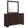 Bello Wide Dresser with Matching Mirror | 6 Drawers | Dark Cocoa Brown