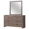 Sili Wide Dresser and Rectangular Mirror | 6 Drawer | Barrel Oak Brown BM340013