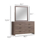 Sili Wide Dresser and Rectangular Mirror | 6 Drawer | Barrel Oak Brown BM340013