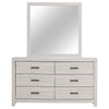 Sili Wide Dresser and Rectangular Mirror | 6 Drawer | Ivory White Wood BM340014