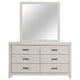 Sili Wide Dresser and Rectangular Mirror | 6 Drawer | Ivory White Wood BM340014