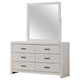 Sili Wide Dresser and Rectangular Mirror | 6 Drawer | Ivory White Wood BM340014