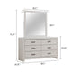 Sili Wide Dresser and Rectangular Mirror | 6 Drawer | Ivory White Wood BM340014