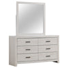 Sili Wide Dresser and Rectangular Mirror | 6 Drawer | Ivory White Wood