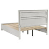 Vino White 4 Piece Queen Bed Set w Storage | Dressers | Glitter Accent