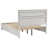 Vino White 4 Piece Queen Bed Set w Storage | Dressers | Glitter Accent BM340015